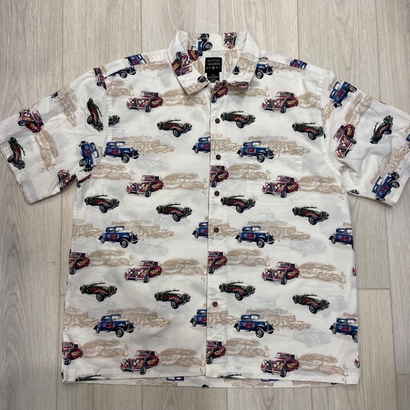 Cotton Traders Sport Men's XL Vintage Car Short Sleeve Button Up - Picture 1 of 7